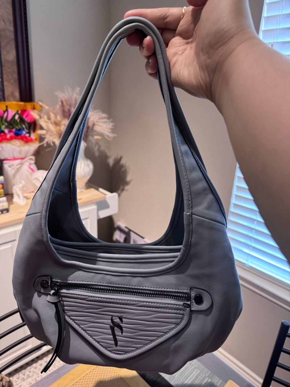 Vera Wang Shoulder Bag with Front Zip Pocket